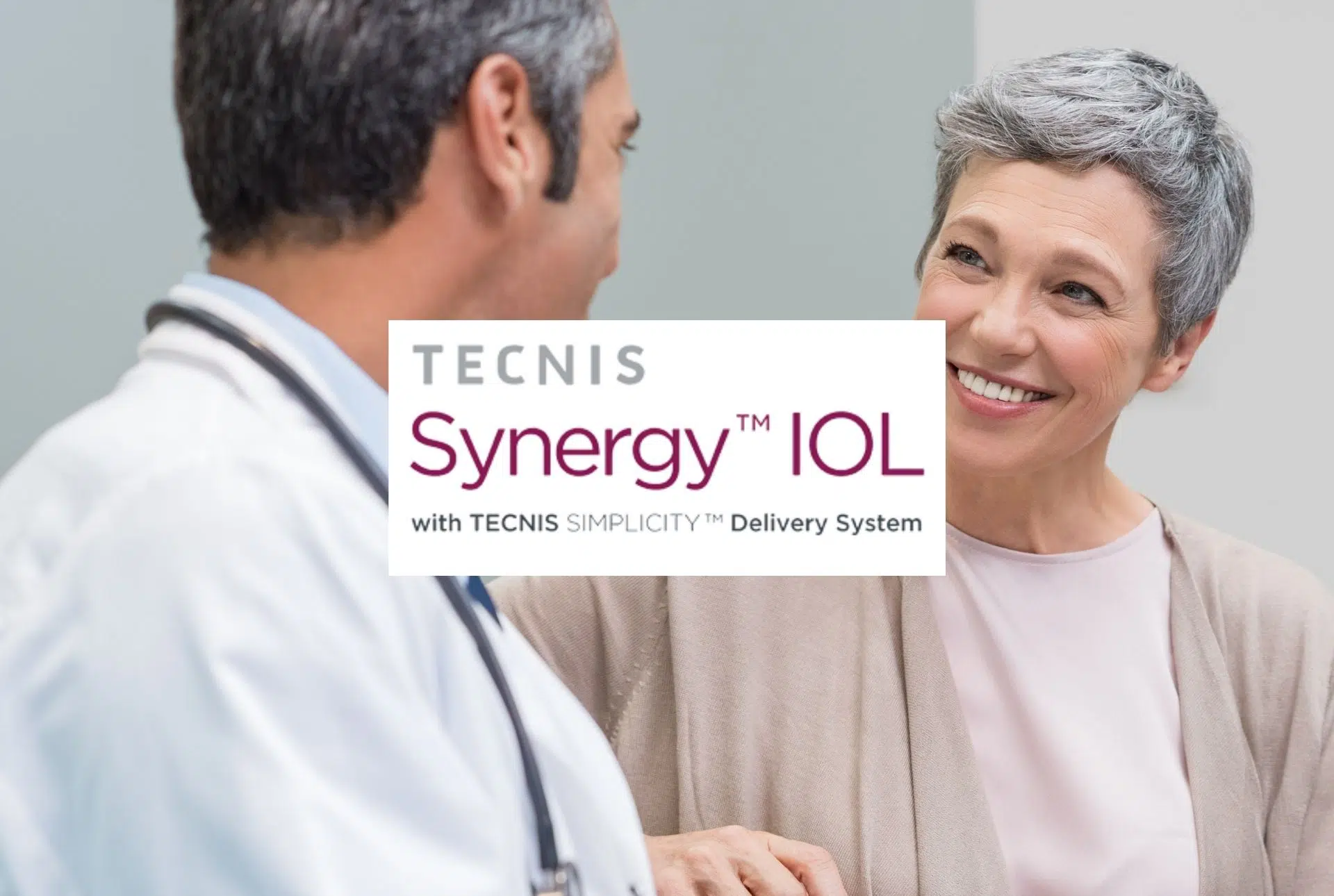 A patient feeling glad about the Synergy Intraocular Lens (IOL) Implant